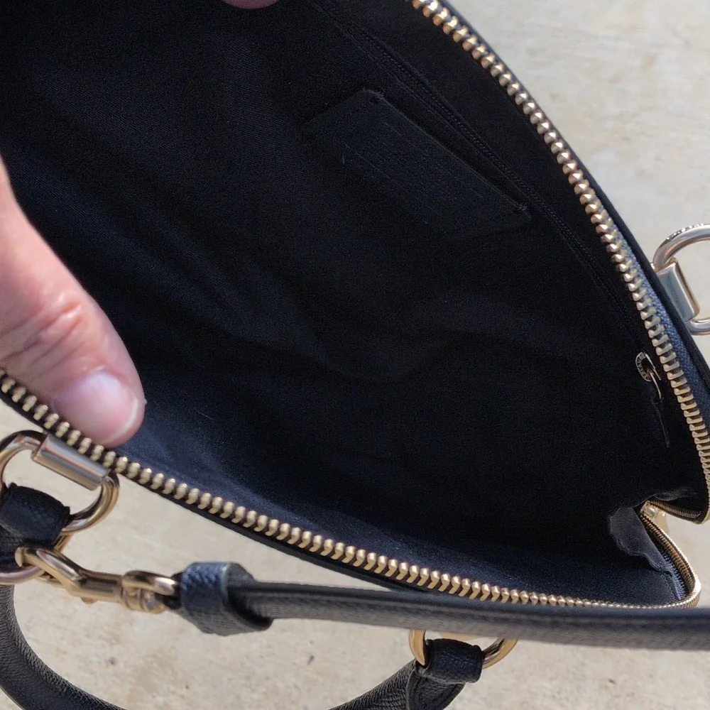 Coach Midnight Katy Pebbled Leather Carry All Satchel Crossbody Bag